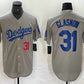 Los Angeles Dodgers #31 Tyler Glasnow Number Grey Stitched Cool Base Jersey Baseball Jersey