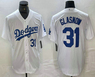 Los Angeles Dodgers #31 Tyler Glasnow Number White Stitched Cool Base Jersey Baseball Jersey