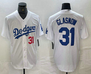 Los Angeles Dodgers #31 Tyler Glasnow Number White Stitched Cool Base Jerseys Baseball Jersey