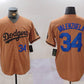 Los Angeles Dodgers #34 Toro Valenzuela Number Olive Cool Base Limited Stitched Baseball Jerseys