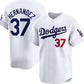 Los Angeles Dodgers #37 Teoscar Hernández White Home Authentic Player Jersey Baseball Jerseys