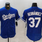 Los Angeles Dodgers #37 Teoscar Hernandez Blue Flex Base Stitched Baseball Jerseys