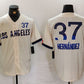 Los Angeles Dodgers #37 Teoscar Hernández Cream 2024 City Connect Limited Stitched Baseball Jerseys