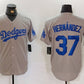 Los Angeles Dodgers #37 Teoscar Hernandez Grey Cool Base Stitched Baseball Jerseys