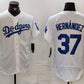 Los Angeles Dodgers #37 Teoscar Hernandez White Flex Base Stitched Baseball Jerseys