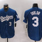 Los Angeles Dodgers #3 Chris Taylor Navy Pinstripe Stitched Cool Base Baseball Jersey