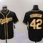 Los Angeles Dodgers #42 Jackie Robinson Black Gold World Series Champions Cool Base Stitched Baseball Jerseys