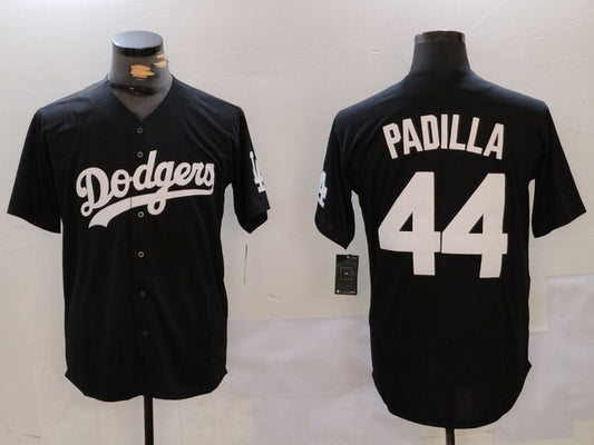 Los Angeles Dodgers #44 Vicente Padilla Black Cool Base Stitched Baseball Jersey