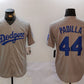 Los Angeles Dodgers #44 Vicente Padilla Grey Cool Base Stitched Baseball Jersey