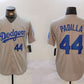 Los Angeles Dodgers #44 Vicente Padilla Number Grey Cool Base Stitched Baseball Jersey