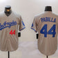 Los Angeles Dodgers #44 Vicente Padilla Number Grey With los Cool Base Stitched Baseball Jersey