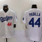 Los Angeles Dodgers #44 Vicente Padilla Number White Cool Base Stitched Baseball Jerseys