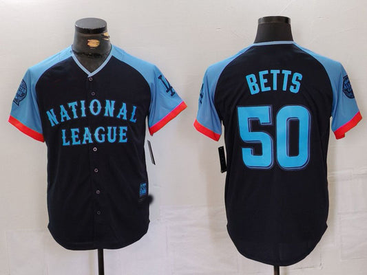 Los Angeles Dodgers #50 Mookie Betts Navy 2024 All Star Limited Stitched Baseball Jerseys