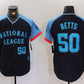 Los Angeles Dodgers #50 Mookie Betts Number Navy 2024 All Star Limited Stitched Baseball Jerseys