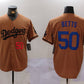 Los Angeles Dodgers #50 Mookie Betts Number Olive Cool Base Limited Stitched Baseball Jersey