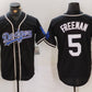 Los Angeles Dodgers #5 Freddie Freeman Black Cool Base With Patch Stitched Baseball Jersey