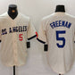 Los Angeles Dodgers #5 Freddie Freeman Number Cream 2024 City Connect Limited Stitched Baseball Jerseys