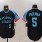 Los Angeles Dodgers #5 Freddie Freeman Number Navy 2024 All Star Limited Stitched Baseball Jersey