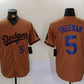 Los Angeles Dodgers #5 Freddie Freeman Number Olive Cool Base Limited Stitched Baseball Jerseys