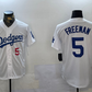 Los Angeles Dodgers #5 Freddie Freeman Number White Cool Base Stitched Baseball Jersey