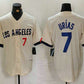 Los Angeles Dodgers #7 Julio Urias Number Cream 2024 City Connect Limited Stitched Baseball Jerseys