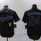 Los Angeles Dodgers #8 24 Kobe Bryant Black Mamba Lights Out Black Fashion Stitched Cool Base Baseball Jerseys