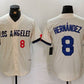 Los Angeles Dodgers #8 Kike Hernandez Number Cream 2024 City Connect Limited Stitched Baseball Jersey