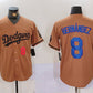 Los Angeles Dodgers #8 Kike Hernandez Number Olive Cool Base Limited Stitched Baseball Jerseys