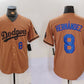 Los Angeles Dodgers #8 Kike Hernandez Number Olive Cool Base Limited Stitched Baseball Jerseys