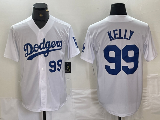 Los Angeles Dodgers #99 Joe Kelly Number White Stitched Cool Base Jersey Baseball Jersey