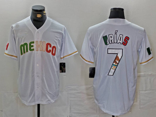 Mexico Baseball #7 Julio Urias 2023 White World Classic Stitched Baseball Jerseys