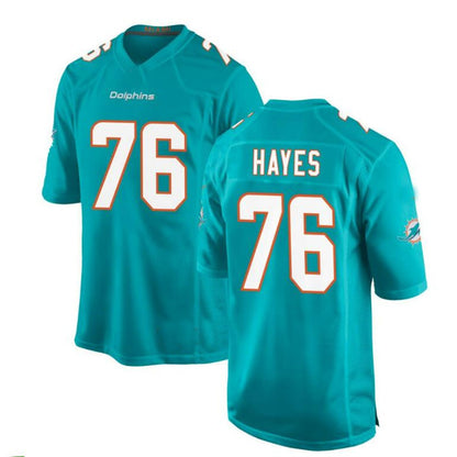 M.Dolphins #76 Ryan Hayes Game Jersey - Aqua Stitched American Football Jerseys