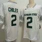 M.State Spartans #2 Aidan Chiles White FUSE Football Stitched American College Jerseys