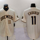 Milwaukee Brewers #11 Jackson Chourio Cream Stitched Cool Base Baseball Jerseys