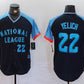 Milwaukee Brewers #22 Christian Yelich Number Navy 2024 All Star Limited Stitched Baseball Jerseys