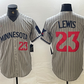 Minnesota Twins #23 Royce Lewis Number 2023 Grey Home Team Cool Base Stitched Baseball Jersey