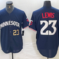 Minnesota Twins #23 Royce Lewis Number 2023 Navy Blue Cool Base Stitched Baseball Jersey