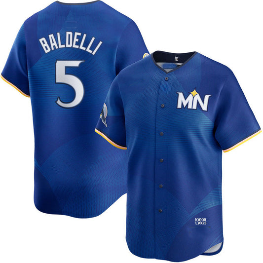 Minnesota Twins #5 Rocco Baldelli City Connect Limited Jersey Baseball Jersey