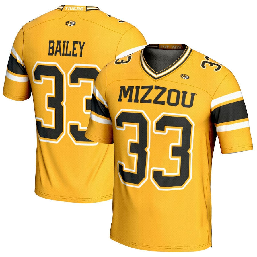 M.Tigers #33 Chad Bailey GameDay Greats NIL Player Football Jersey - Gold American College Jerseys