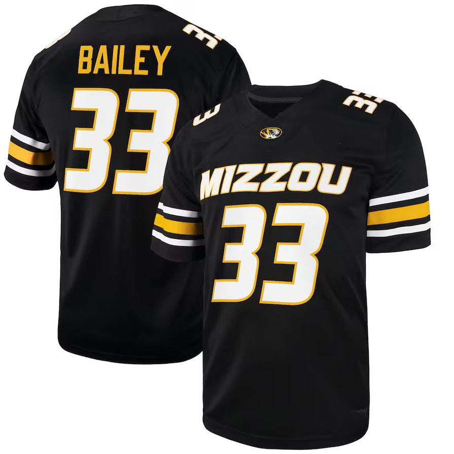 M.Tigers #33 Chad Bailey NIL Football Player Jersey - Black American College Jerseys