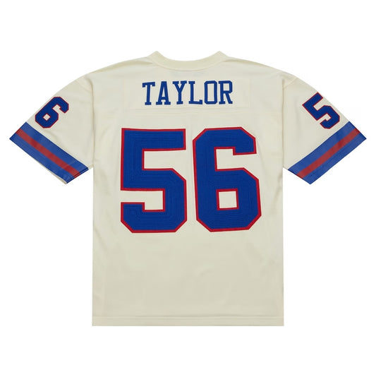 NY.Giants #56 Lawrence Taylor Mitchell & Ness Chainstitch Legacy Jersey - Cream Stitched American Football Jerseys