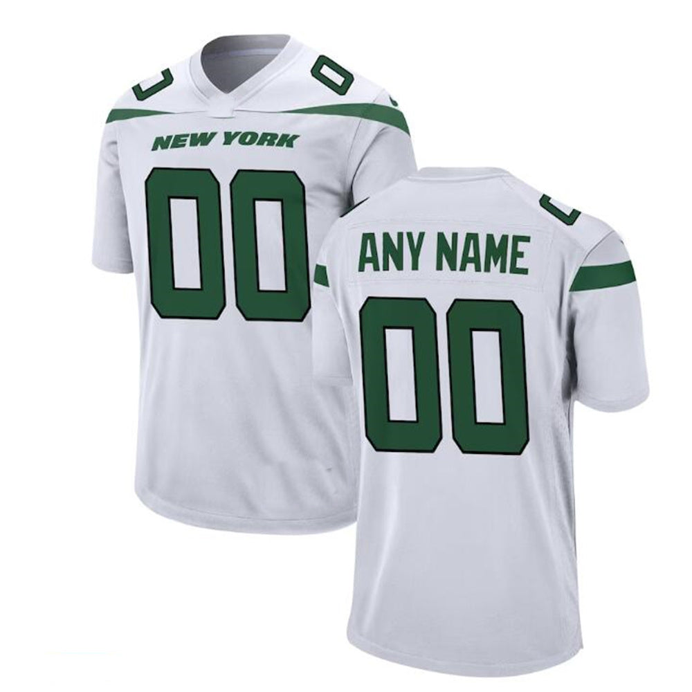 Custom NY.Jets White Game Jersey Stitched Jersey Football Jersey