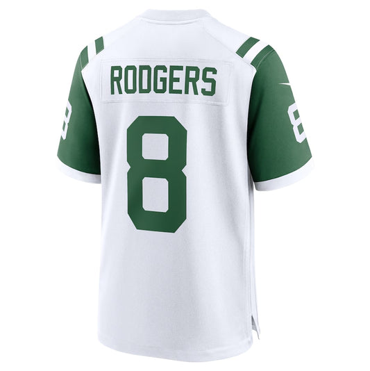 NY.Jets #8 Aaron Rodgers Classic Alternate Game Jersey - White American Football Jerseys