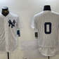 New York Yankees #0 Marcus Stroman No Name White Flex Base Stitched Baseball Jersey