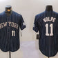 New York Yankees #11 Anthony Volpe Navy Pinstripe Fashion Cool Base Baseball Jersey