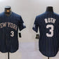 New York Yankees #3 Babe Ruth Navy Pinstripe Fashion Cool Base Baseball Jersey