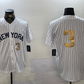 New York Yankees #3 Babe Ruth White Pinstripe Without Name Fashion Cool Base Stitched Baseball Jersey