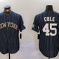 New York Yankees #45 Gerrit Cole Navy Pinstripe Fashion Cool Base Baseball Jersey