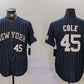 New York Yankees #45 Gerrit Cole Navy Pinstripe Fashion Cool Base Baseball Jersey