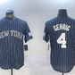 New York Yankees #4 Lou Gehrig Navy Pinstripe Fashion Cool Base Baseball Jersey